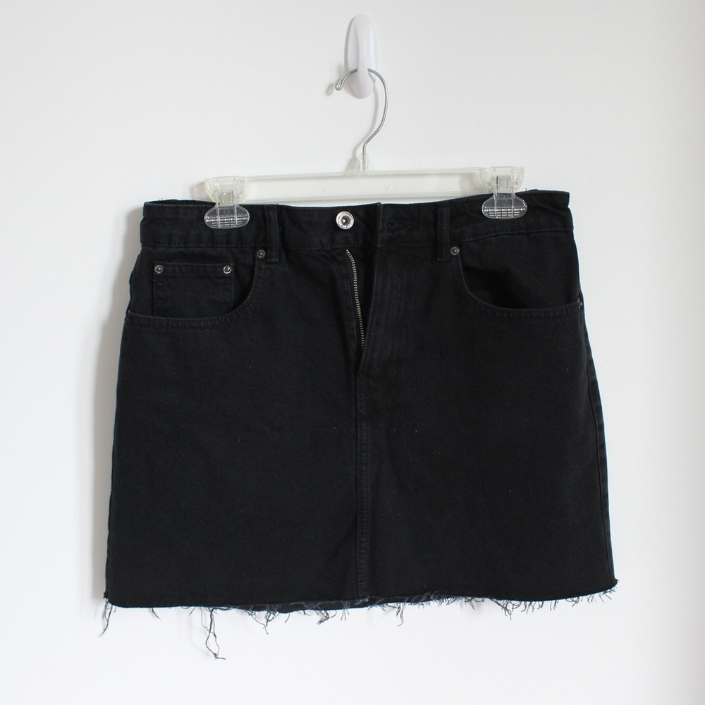 Zara- Black Mini Jean Skirt